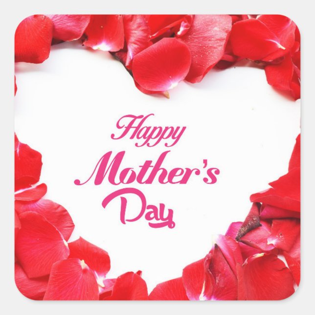 Pegatina Cuadrada Pegatinas de Happy Mothers Day Square (Anverso)
