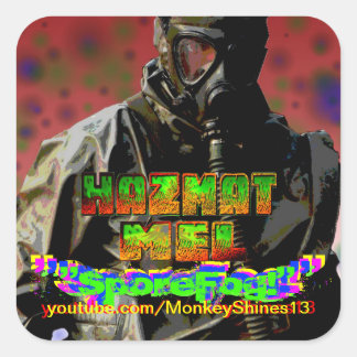 Pegatina Cuadrada Pegatinas de Hazmat Mel "Spore Fog!"