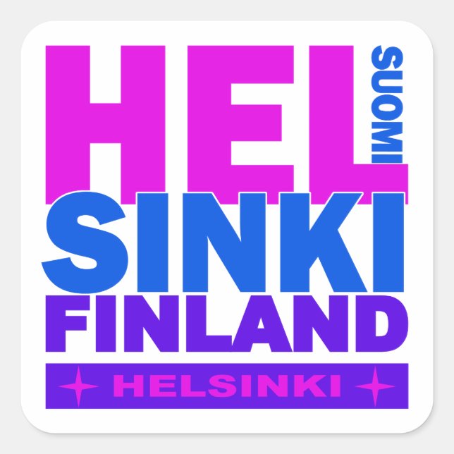 Pegatina Cuadrada Pegatinas de Helsinki (Anverso)
