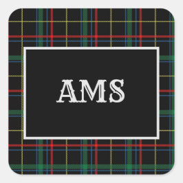 Pegatina Cuadrada Pegatinas de Holiday Plaid