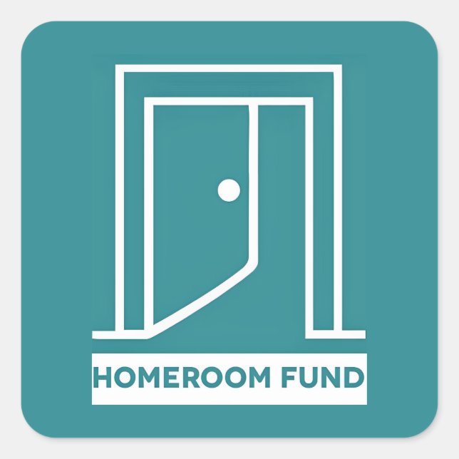 Pegatina Cuadrada Pegatinas de Homeroom Fund (Anverso)