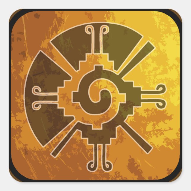 Pegatina Cuadrada Pegatinas de Hunab Ku Brown (Anverso)