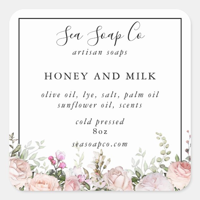 Pegatina Cuadrada Pegatinas de jabón (Anverso)