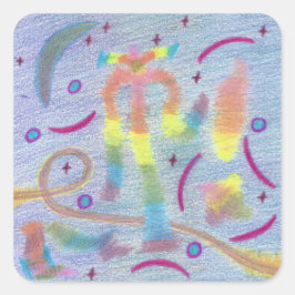 Pegatina Cuadrada Pegatinas de Jubilant Nights Under the Moon