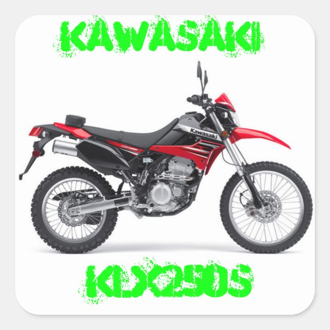 Pegatina Cuadrada Pegatinas de Kawasaki KLX250 (Anverso)