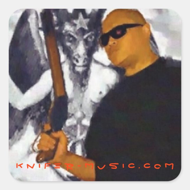 Pegatina Cuadrada Pegatinas de Knifer (Anverso)