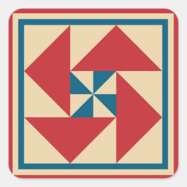 Pegatina Cuadrada Pegatinas de la caldera - Giro patriótico (rojo)