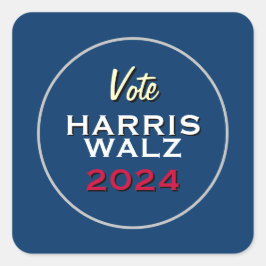 Pegatina Cuadrada Pegatinas de la campaña Vote Harris Walz 2024 Squa