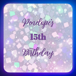 Pegatina Cuadrada Pegatinas de la celebración del cumpleaños de Past