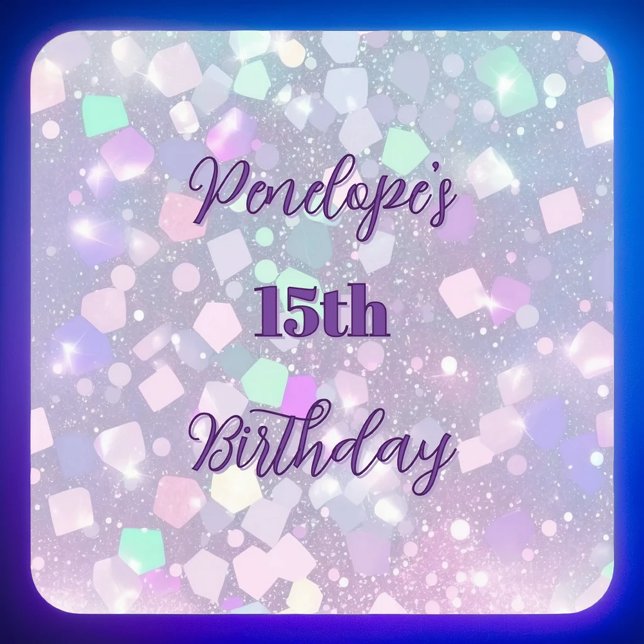 Pegatina Cuadrada Pegatinas de la celebración del cumpleaños de Past (Subido por el creador)