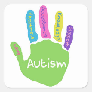 Pegatina Cuadrada Pegatinas de la conciencia del autismo