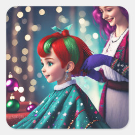 Pegatina Cuadrada Pegatinas de la Esquina Redonda Cuadrada Clásica