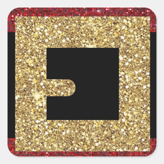 Pegatina Cuadrada Pegatinas de la hebilla de Santa, navidades sobre  (Anverso)