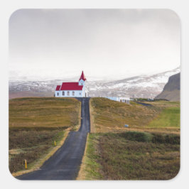 Pegatina Cuadrada Pegatinas de la Iglesia de Islandia
