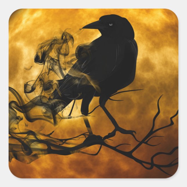 Pegatina Cuadrada pegatinas de la luna (Anverso)