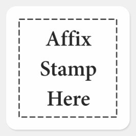 Pegatina Cuadrada Pegatinas de la marca de colocación aquí