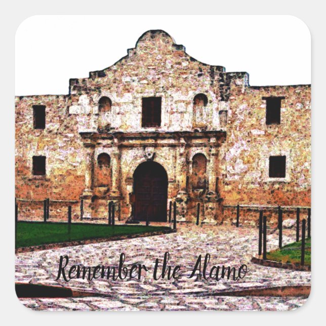 Pegatina Cuadrada Pegatinas de la Plaza Álamo (Anverso)