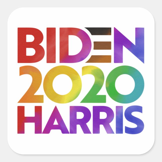 Pegatina Cuadrada Pegatinas de la plaza Biden Harris 2020 (Anverso)
