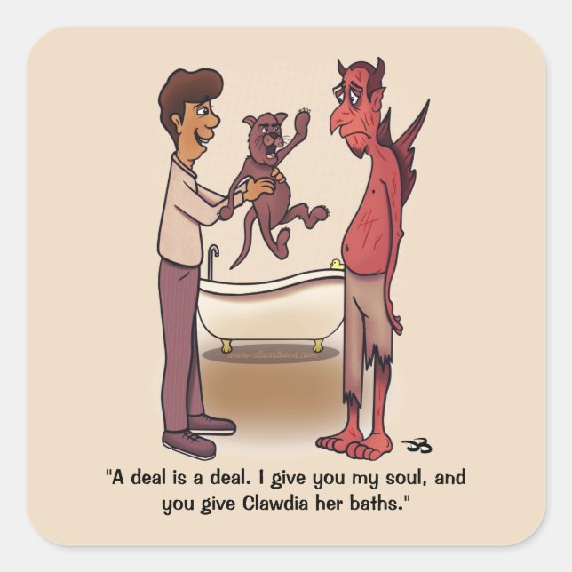 Pegatina Cuadrada Pegatinas de la Plaza Clawdia (Anverso)