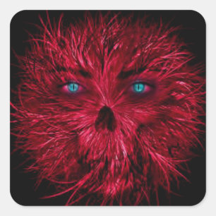 Pegatina Cuadrada Pegatinas de la Plaza de Halloween/Monstruo espelu