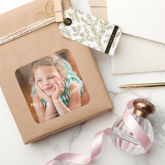 Pegatina Cuadrada Pegatinas de la Plaza de Navidad de la Cuidadosa F (Regalar)