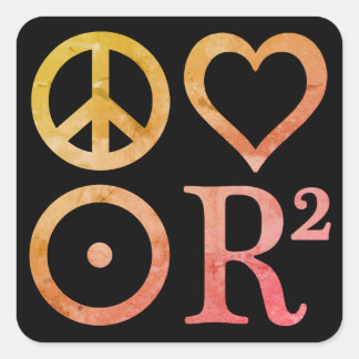 Pegatina Cuadrada PEGATINAS de la plaza de Símbolos de PLUR
