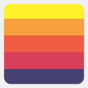 Pegatina Cuadrada Pegatinas de la plaza de verano del atardecer