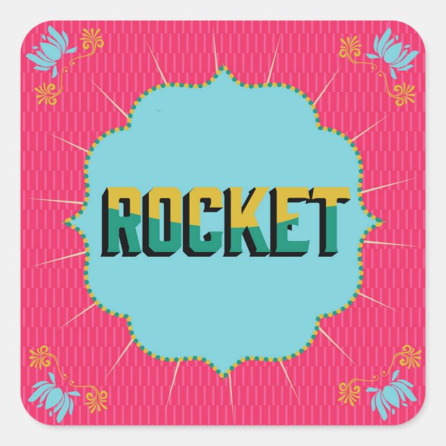 Pegatina Cuadrada Pegatinas de la Plaza Diwali (Anverso)