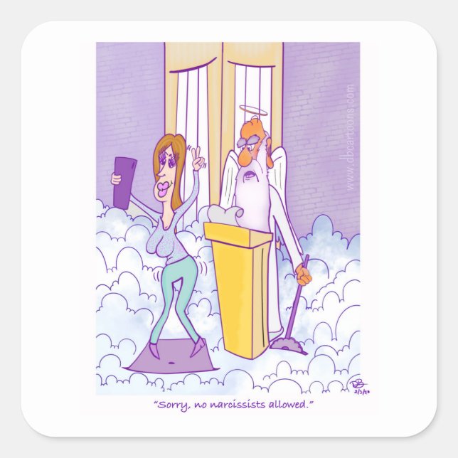 Pegatina Cuadrada Pegatinas de la plaza Narcisist (Anverso)