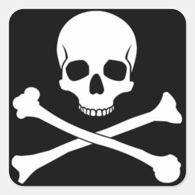 Pegatina Cuadrada Pegatinas de la plaza Skull & Crossbone (Anverso)