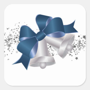 Pegatina Cuadrada Pegatinas de las campanas navidades