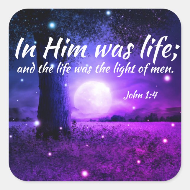 Pegatina Cuadrada Pegatinas de las Escrituras Cristianas inspiradora (Anverso)