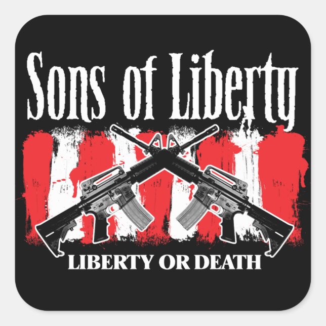 Pegatina Cuadrada Pegatinas de LIBERTAD O MUERTE (Anverso)