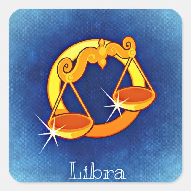 Pegatina Cuadrada pegatinas de libra zodiac (Anverso)