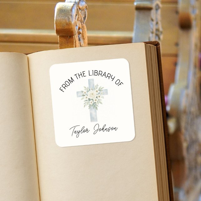 Pegatina Cuadrada Pegatinas de libros, plancha de libros, iglesia de (Subido por el creador)
