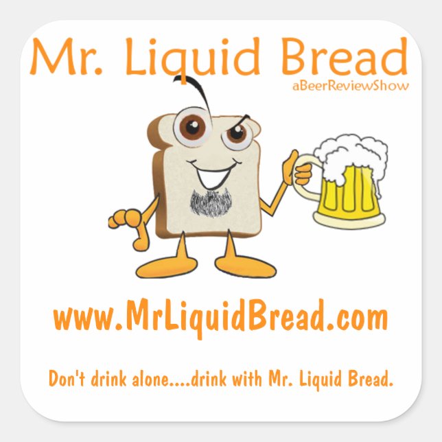 Pegatina Cuadrada Pegatinas de Liquid Bread Square (Anverso)