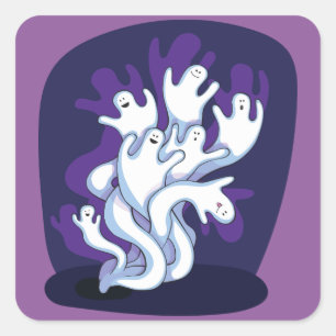 Pegatina Cuadrada Pegatinas de los fantasmas