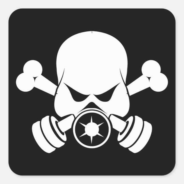 Pegatina Cuadrada Pegatinas de los piratas urbanos (Anverso)