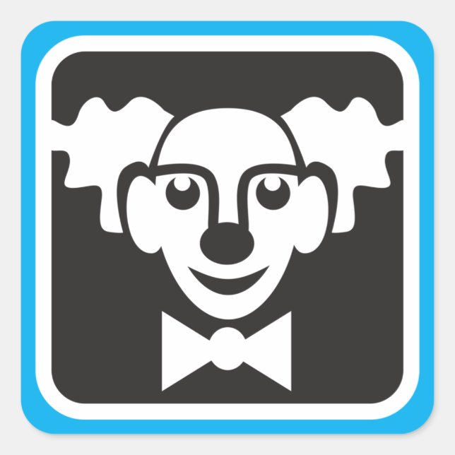 Pegatina Cuadrada Pegatinas de los símbolos de payasos de circo (Anverso)