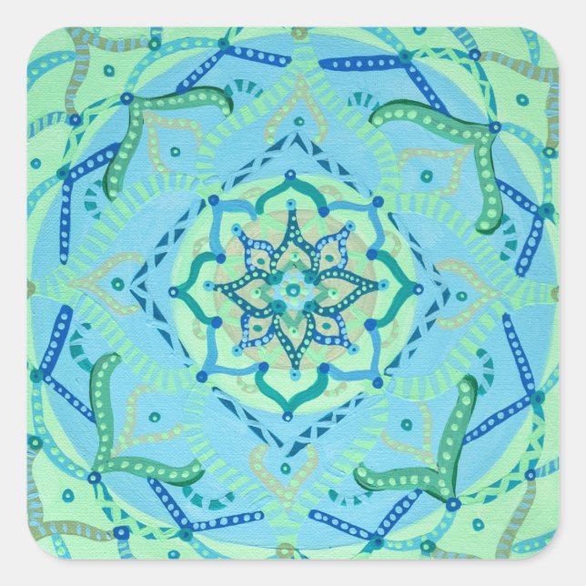 Pegatina Cuadrada Pegatinas de Mandala (Anverso)
