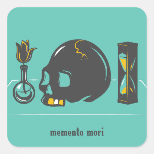 Pegatina Cuadrada Pegatinas de Memento Mori