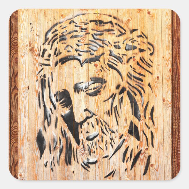 Pegatina Cuadrada pegatinas de mesías (Anverso)