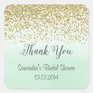 Pegatina Cuadrada Pegatinas de Mint and Gold