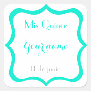 Pegatina Cuadrada Pegatinas de Mis Quince - Personalizar