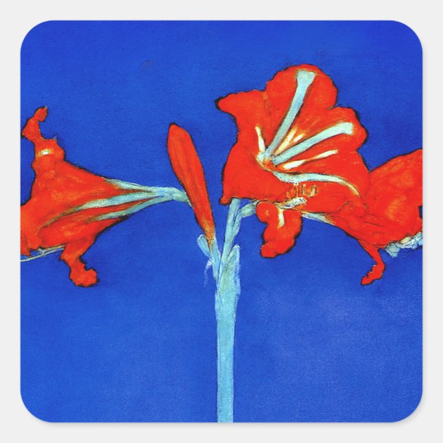 Pegatina Cuadrada Pegatinas de Mondrian Amaryllis (Anverso)