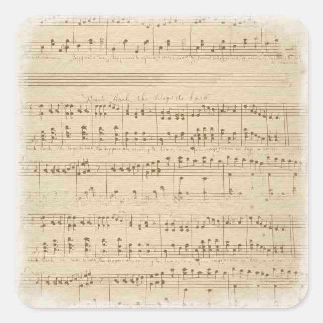 Pegatina Cuadrada pegatinas de música de época (Anverso)