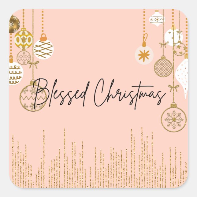 Pegatina Cuadrada Pegatinas de Navidad espumosas (Anverso)