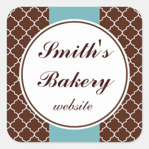 Pegatina Cuadrada Pegatinas de negocios de Aqua Brown