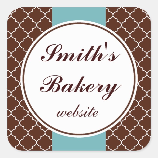 Pegatina Cuadrada Pegatinas de negocios de Aqua Brown (Anverso)