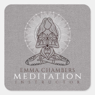 Pegatina Cuadrada Pegatinas de negocios de yoga de meditación